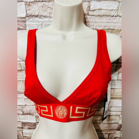 Versace Red Greca Border Bra sz 2 NWT - Picture 6 of 7